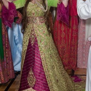 Henna gown made India comes with head piece